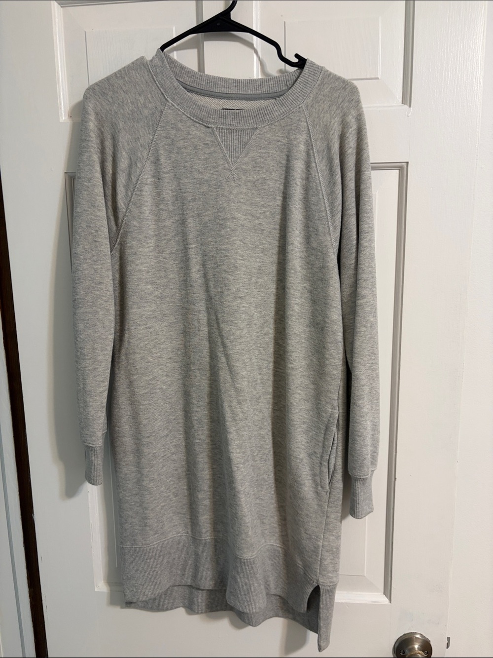 aerie Heather Gray Long Sleeve Sweatshirt Dress